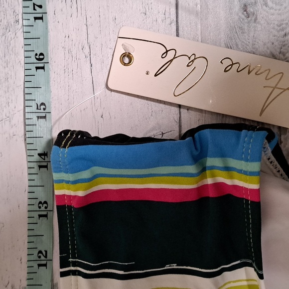 Anne Cole Mid Rise Bikini Swim Bottom Clear Water Stripe Print - Picture 6 of 9